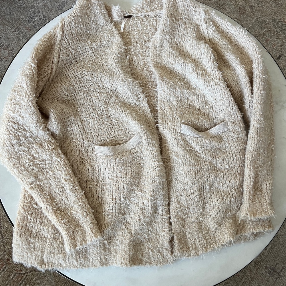 Free People Beige Textured Knit